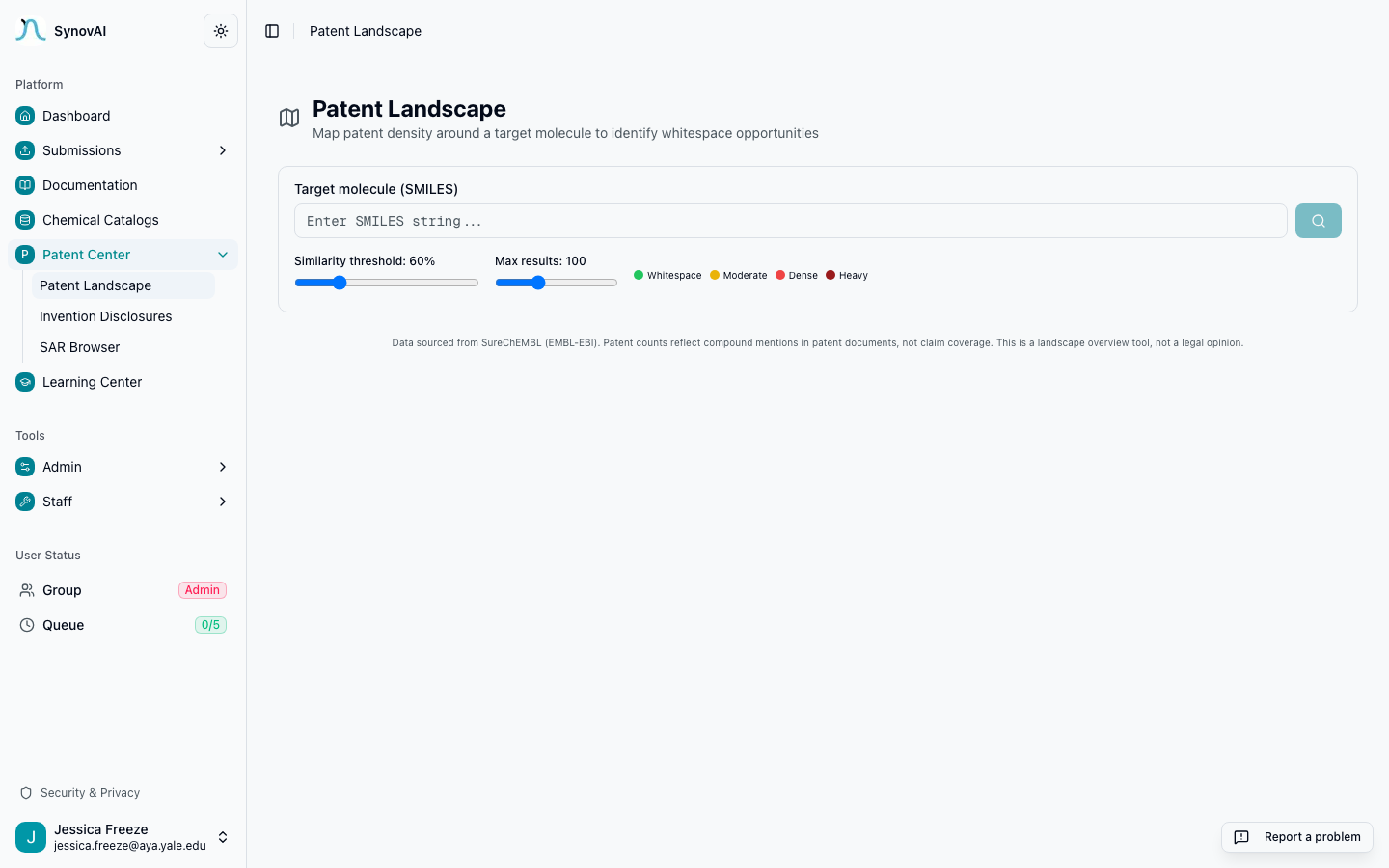 Patent references attach to every reaction step in a finished route.